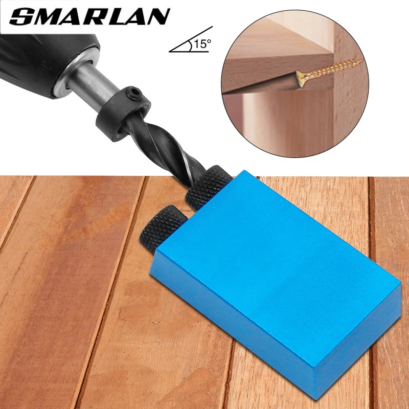 SMARLAN 14pcs localizzatore di fori obliqui punta da trapano lavorazione del legno Kit di maschere per fori tascabili Set di Guide per trapano ad angolo perforatore strumento di carpenteria fai da te
