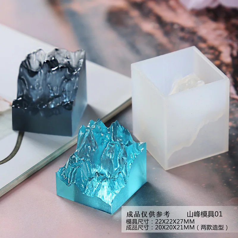 Double-sided Mountain Mold UV Epoxy Resin Mold DIY Handmade High Mirror Silicone Pendant Molds Jewelry Tools Making Crafts