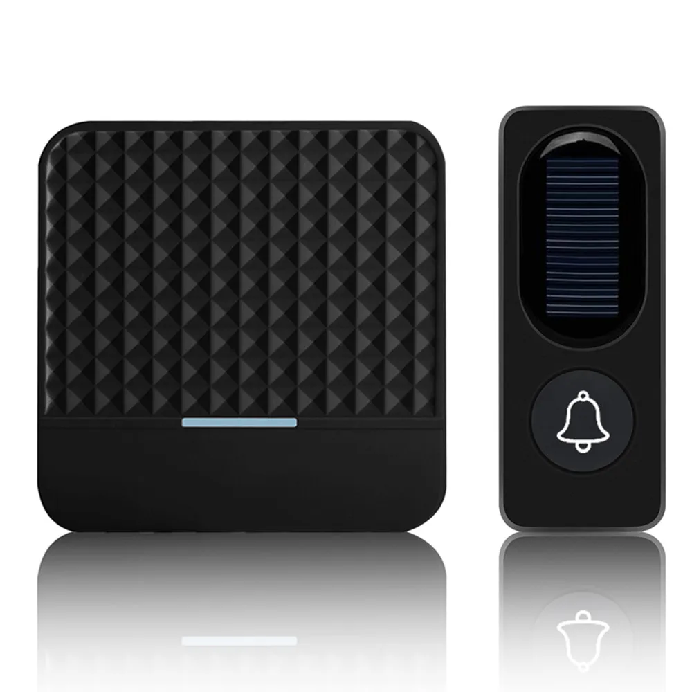 Solar Wireless Doorbell Low Power Home IP65 Waterproof 300M Door Bell Chime Outdoor Doorbells