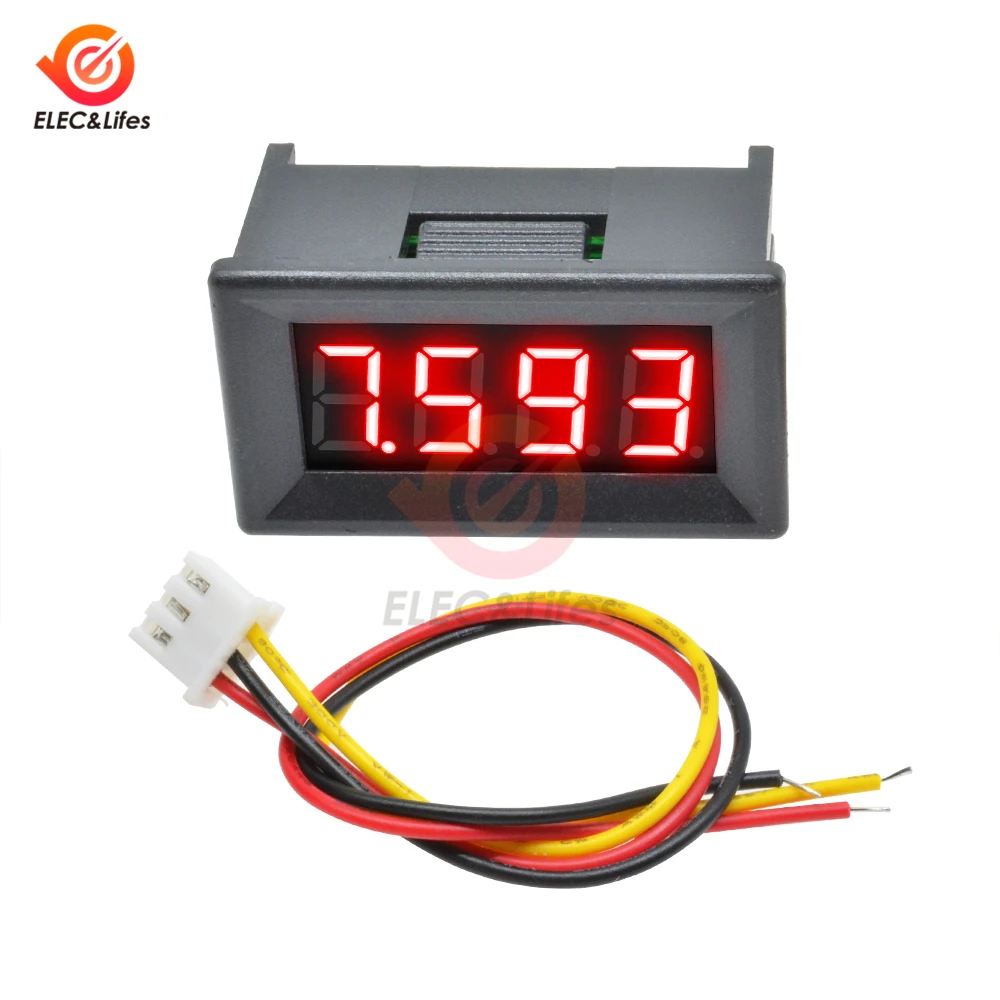 5Pcs 0.36\'\' Mini Digital Voltmeter DC0-100V DC3.1-32V Precision Voltage Meter Panel Tester For Electromobile Motorcycle Car 12V