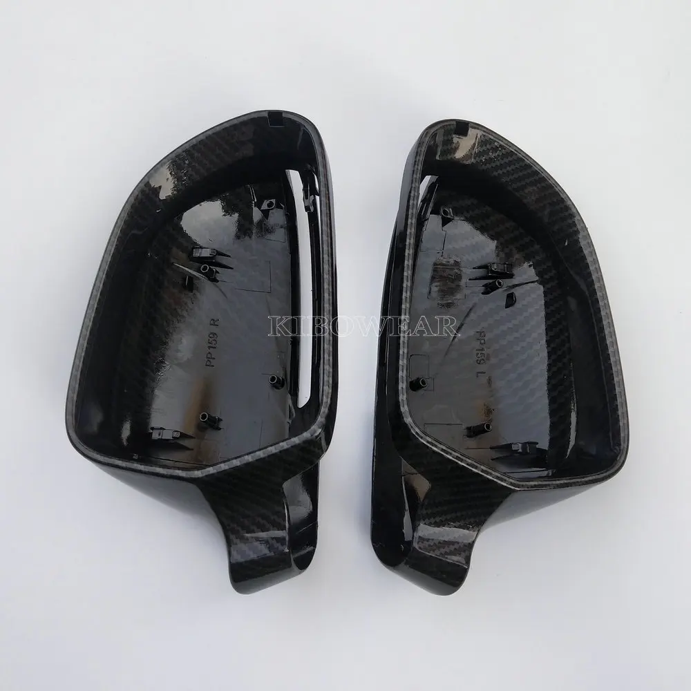 Side Mirror Covers Cap for Audi A6 C6 4F A4 A5 B8 8K Q3 (Carbon Look) SQ3 A8 D3 S4 S5 S6 S8 2008 2009 2012 A3 8P