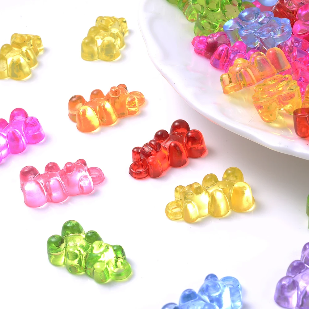 10/20 Stück Gummibärchen-Perlen mit vertikalem Loch, transparente matte Perlen für die Schmuckherstellung, Armbandanhänger, Halsketten, Ohrringe, Anhänger – Detail 3