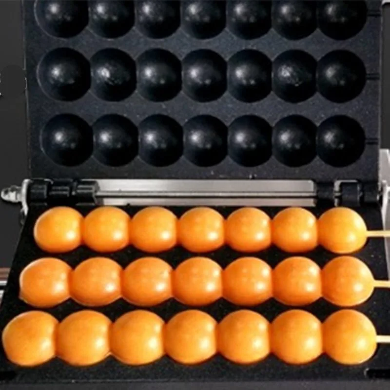 3 uds cuerdas comerciales eléctricas antiadherentes forma redonda máquina para hacer gofres de huevo recubiertas de azúcar en forma de Haws equipo para hornear gofres