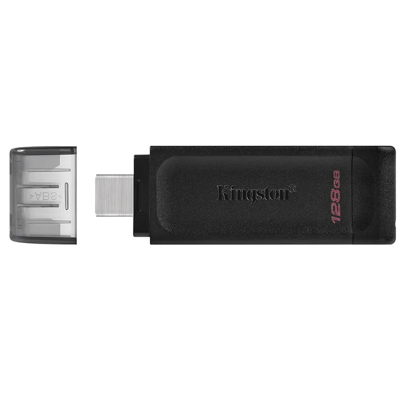 Kingston – clé USB 128 de type-c DT70, support à mémoire de 32GB 64GB 3.2 GB, lecteur Flash pour ordinateurs portables, tablettes et smartphones