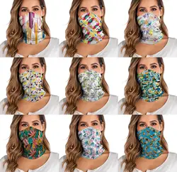 Unisex Washable Rave Bandana Neck Gaiter Tube Headwear For Women Men Face Scarf Dustproof Motorcycle Facemask Windproof Scarf