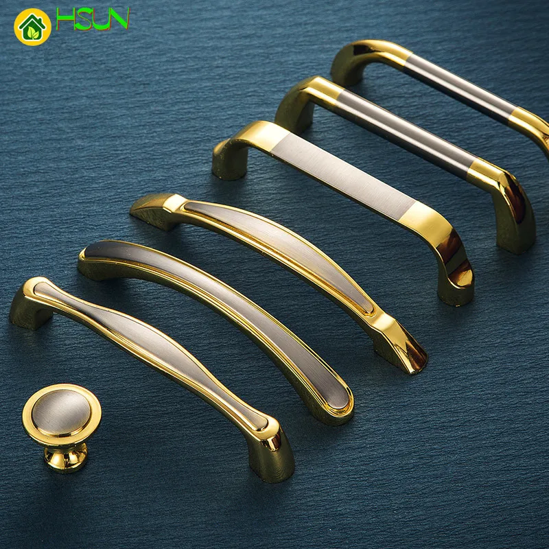 

2 pcs zinc alloy door handle cabinet pull drawer handles cupboard Wine Cabinet Knobs gold Handles