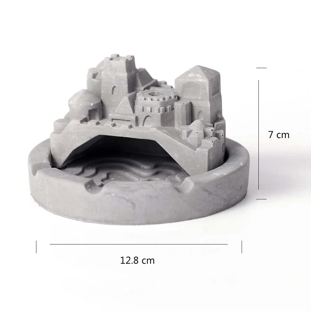 Żywica formy popielniczka silikonowa okrągła z architekturą w stylu europejskim cementowa narzędzie dekoracyjne