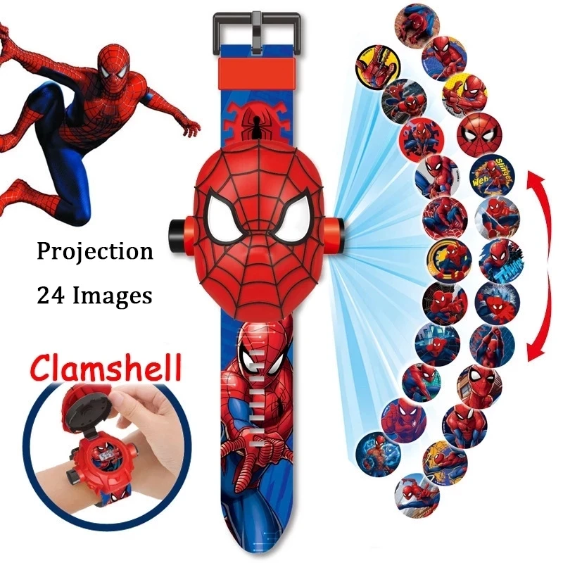 Disney Marvel Spiderman Ironman Children's Anime Watch Toy Action Figures For Kids Frozen Pony Mickey Mouse Princess