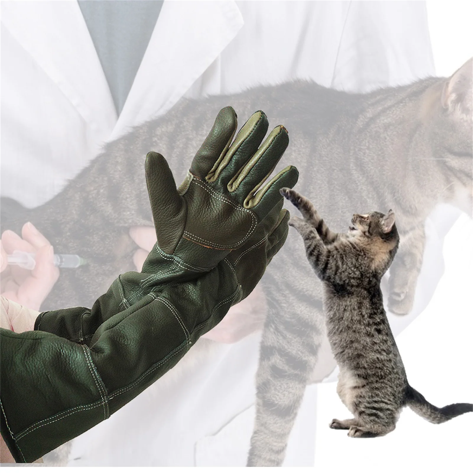 Pet Gloves Leather AntiGrasping Anti Bite Protective Gloves For Cat Dog And Gardening Work Gloves Pets Training Excitement