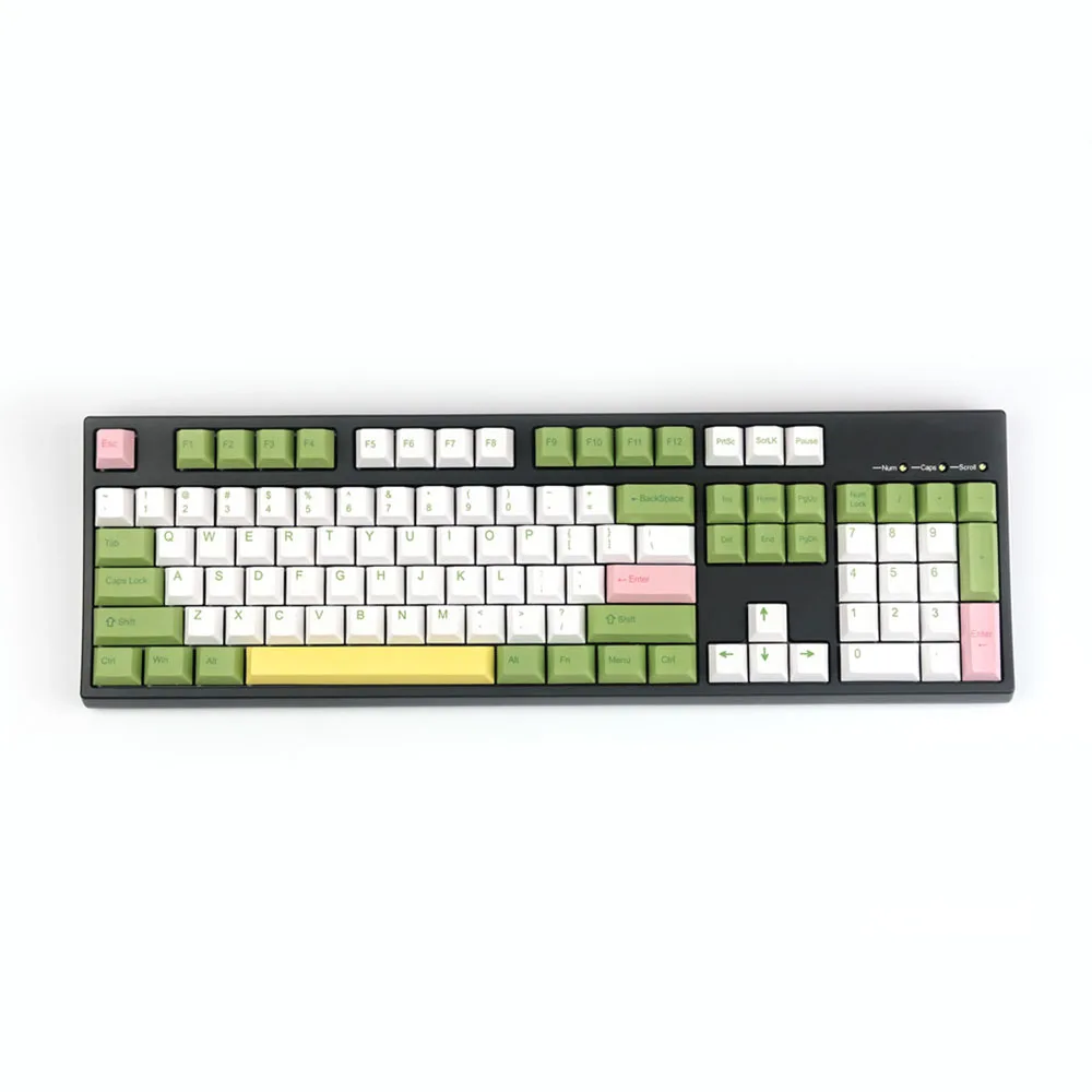 

Mojito Design Green White Keycaps For Cherry Mx Switch Mechanical Gaming Keyboard Cherry Profile 5 Side Sublimation PBT Key Caps