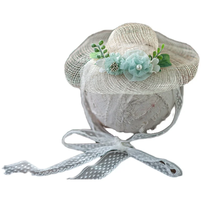 Accessoires de photographie de nouveau-né, peinture à l\'huile de bébé pleine lune faite à la main, vent, boule à aiguille délicate, texture, bonnet,