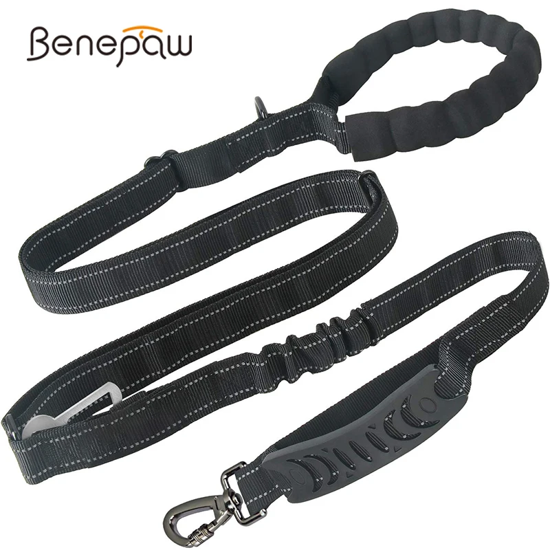 Benepaw 4-in-1 Multifunction Heavy Duty Dog Leash Car Seat Belt Reflective Shock Absorbing bungee Pet Leash Traffic Control