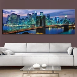 New York large 5D DIY Diamond Painting Full Square Round Drill Embroidery Night landscape Mosaic Needlework Home Decor AA2427