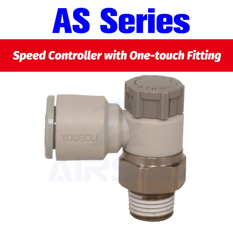 Speed Control Valve Throttle Valve One-Touch Fitting Pneumatic Flow Control Metering Needle Valve AS1201 AS2201F 4/6/8 AFR Brand