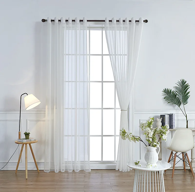 

Modern pure color livingroom curtains door window curtain drape panel curtains tulle light transmission