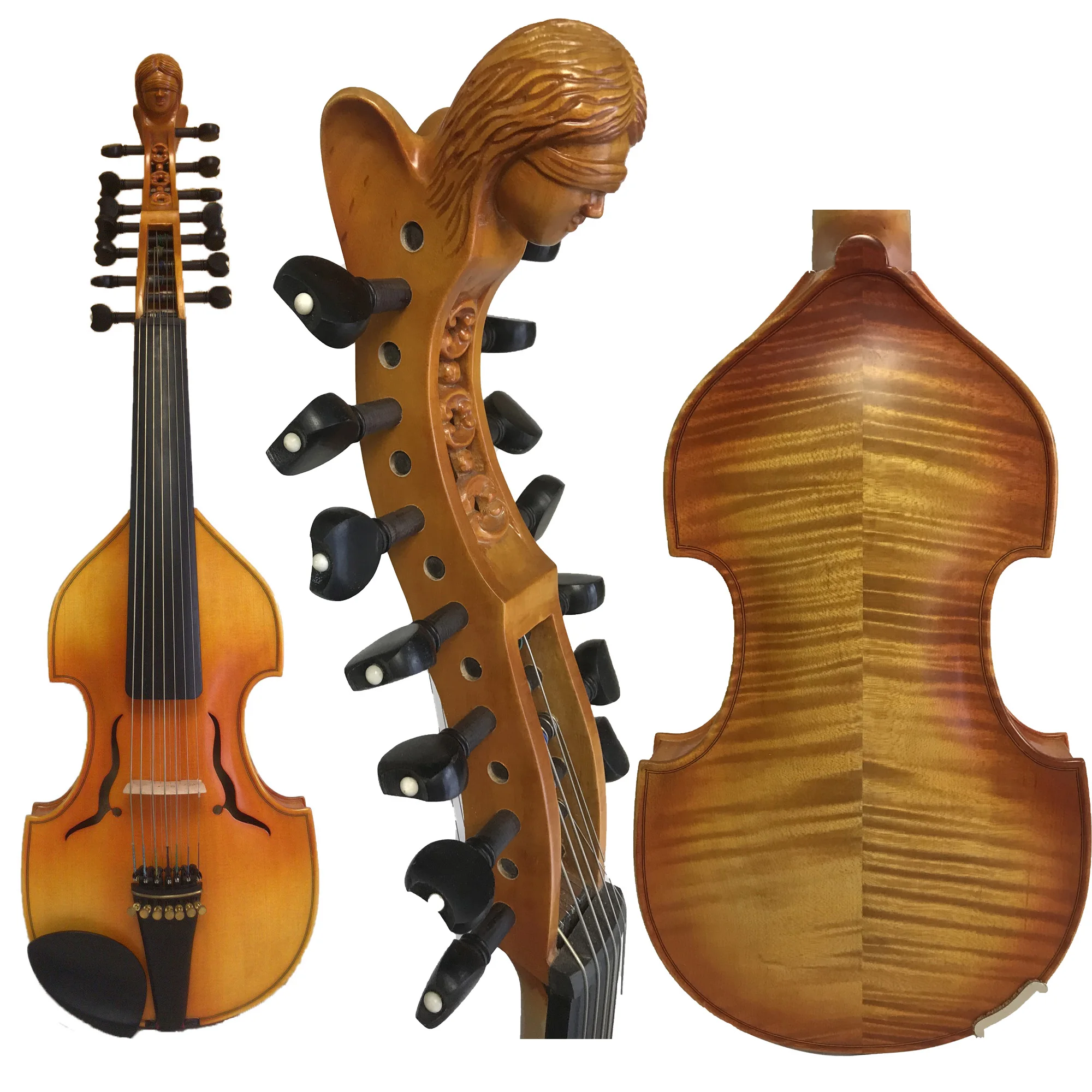 

SONG Brand professional 7×7 strings 16" Viola d'Amore carved angel scroll