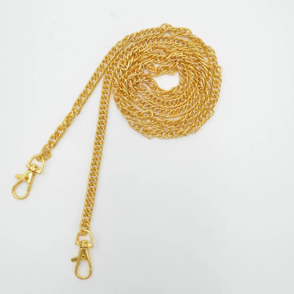 Cadena de Metal para bolsos de hombro, 10 piezas, 120cm, Asa de hebilla, accesorios de correa DIY para Hardware DE DOBLE TEJIDO