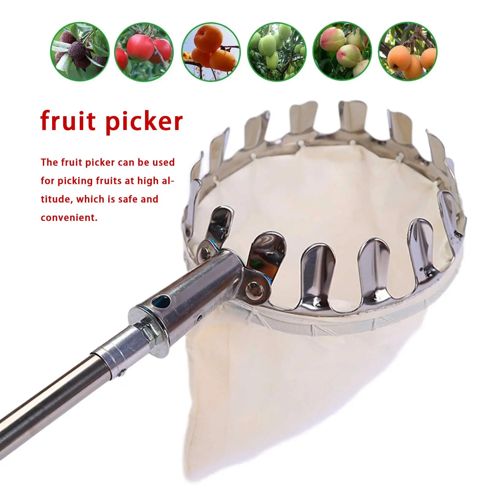 Telescopic Fruit Picker Pole With Bag Telescopic Fruit Catcher Picking Tool Garden Melon Fruits Catcher Basket Pole Stick