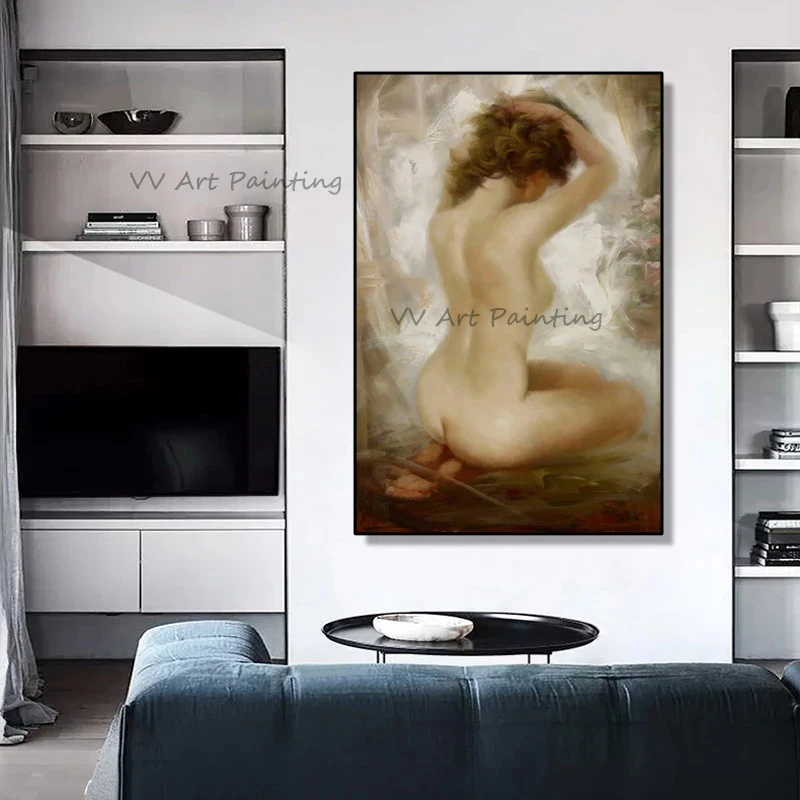 

Professional Artist 100% Hand-painted Nude Oil Painting On Canvas Girl Back Oil Painting For Home Wall Decor Frameless Graph