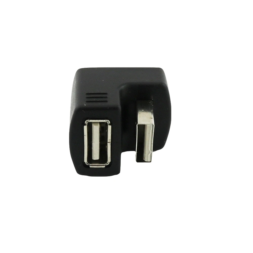 1 محول USB 2.0 ذكر إلى USB 2.0 محول بزاوية 180 درجة ، أسود