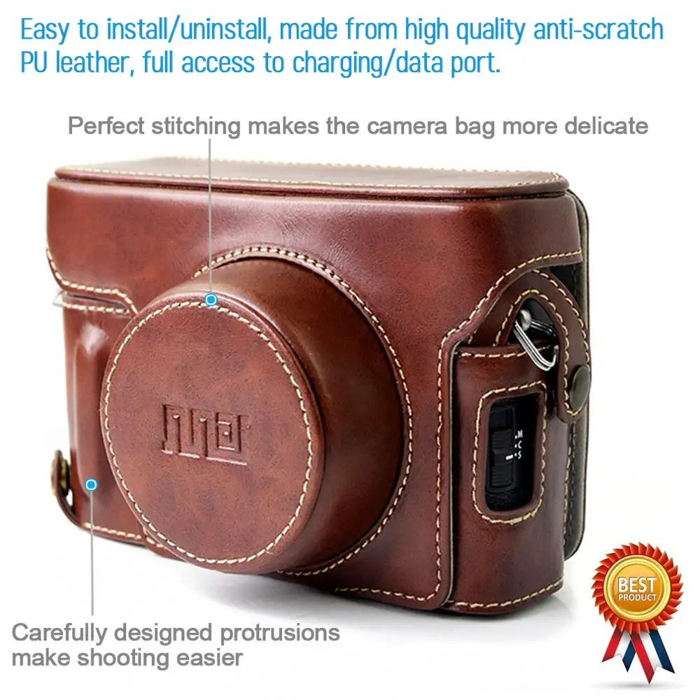 PU leather digital camera case bag cover with should strap for Fujifilm Fuji X100 V X100V