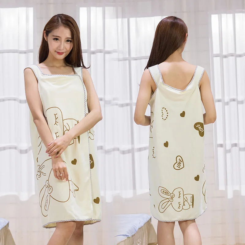 

10pc Lovely Printed Change Bath Dress Can Wear Sling Bath Towel Anti light Beauty Salon Sweat Steam Summer Bath Towel Home Skirt