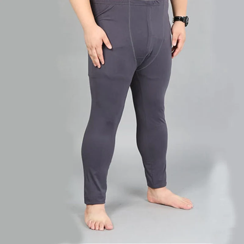 Plus Size 6XL 7XL 8XL 9XL spring Leggings Bottom Men Thin Elastic waist Male Soft Black Gray Purple Red Underwear Thermal Pants