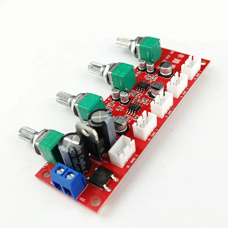 SOTAMIA NE5532 Stereo Music Audio Signal Pre-amplifier 4 Way Input Mixer Audio Volume Control Tone Amplification Preamp Board