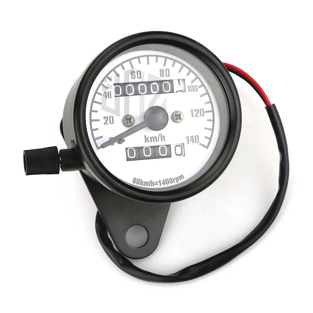 Motorcycle Universal Speedometer Odometer 12V Motorbike Dual Speed Meter LED Indicator Light Tachometer Autocycle Cafe Racer