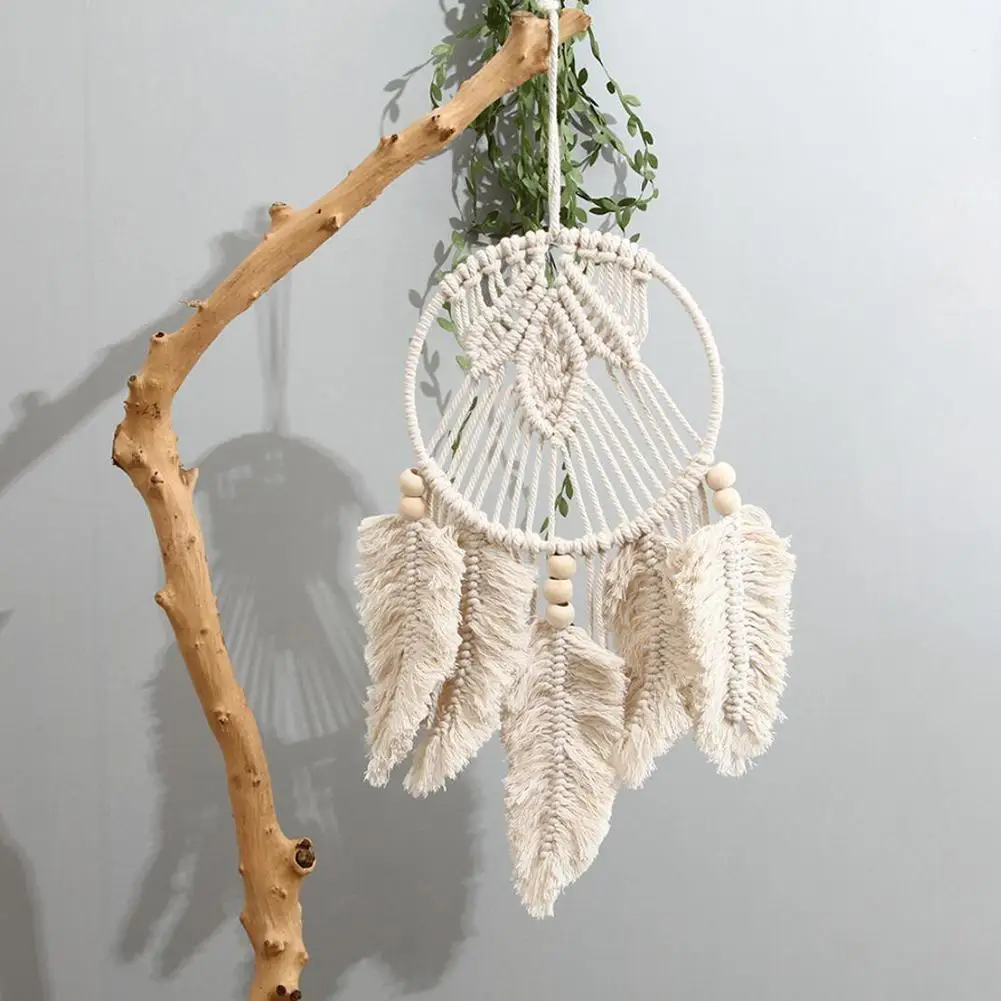 Handmade Woven Dream Catcher Boho Wall Hanging Macrame Home Ornament Gift For Apartment Bedroom Living Room Decor