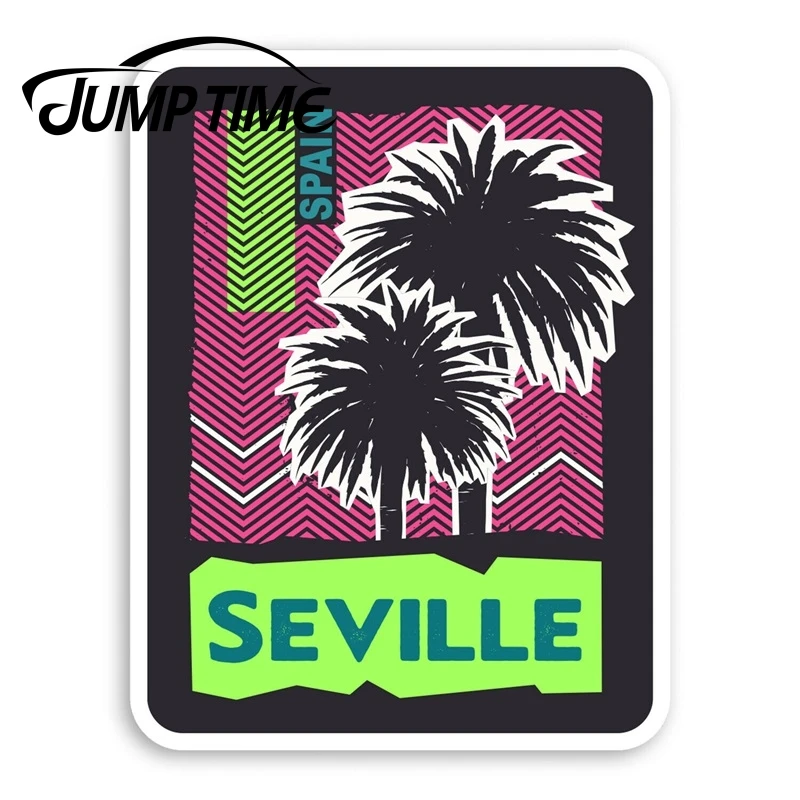 Jump Time Seville Spain Vinyl Stickers - Travel Holiday Sticker Luggage Window Bumper Decal Waterproof Car Accessories