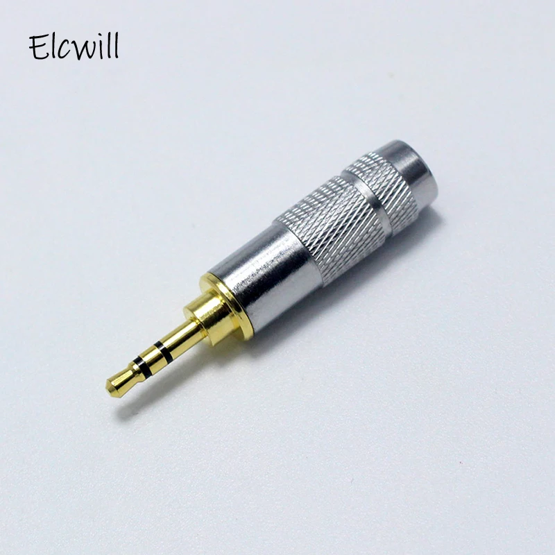 2.5mm jack 3 pólo 4 adaptador conector macho para diy fone de ouvido estéreo fone de ouvido/reparação fone de ouvido alto-falante com metal escudo