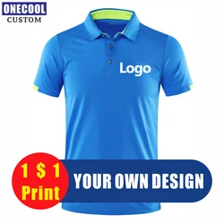 Quick-Drying Breathable Sports Polo Shirt Custom Logo Print Embroidery Design Company Brand 8 Colors Tops S-4xl ONECOOL 2021