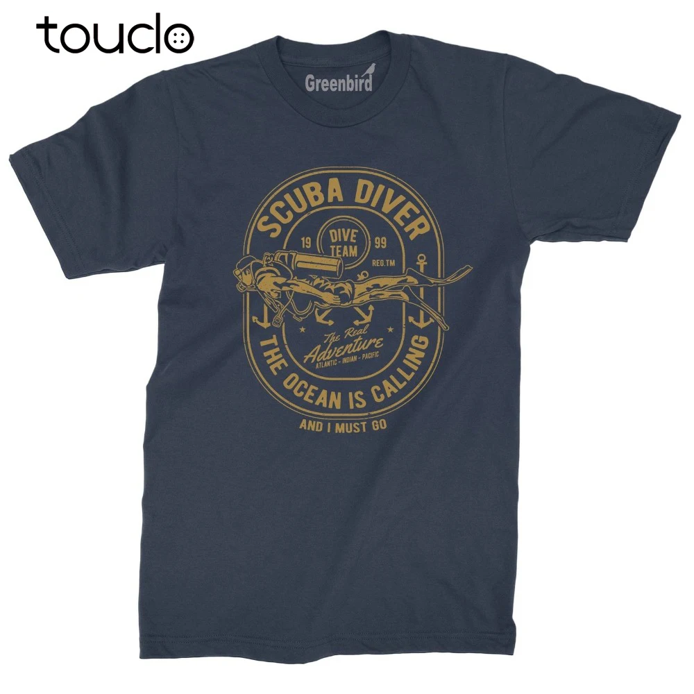 New Pure Cotton Short Sleeves Hip Hop Fashion Scuba Diver T-Shirt Adventure Ocean Sailing Swimming Nature Diving Aquaman
