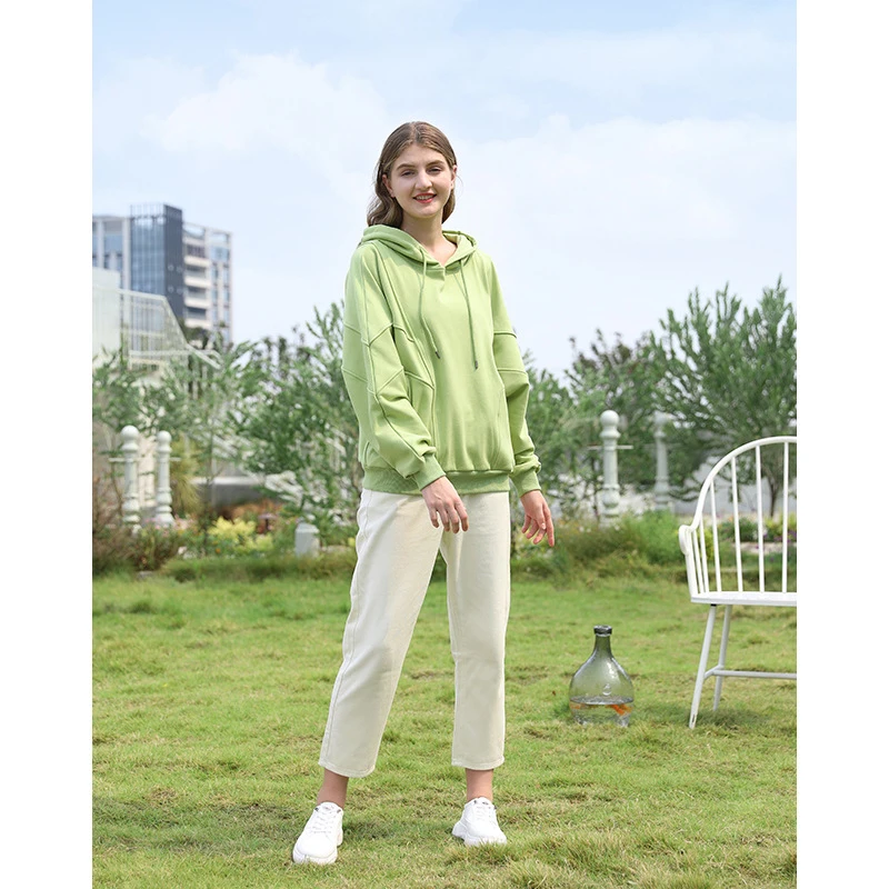 

21 Pop Casual Hoodie Sweatshirt Women Loose Korean Preppy Style Pullovers Women Autumn Green Yellow Sweatshirts Female LD2358