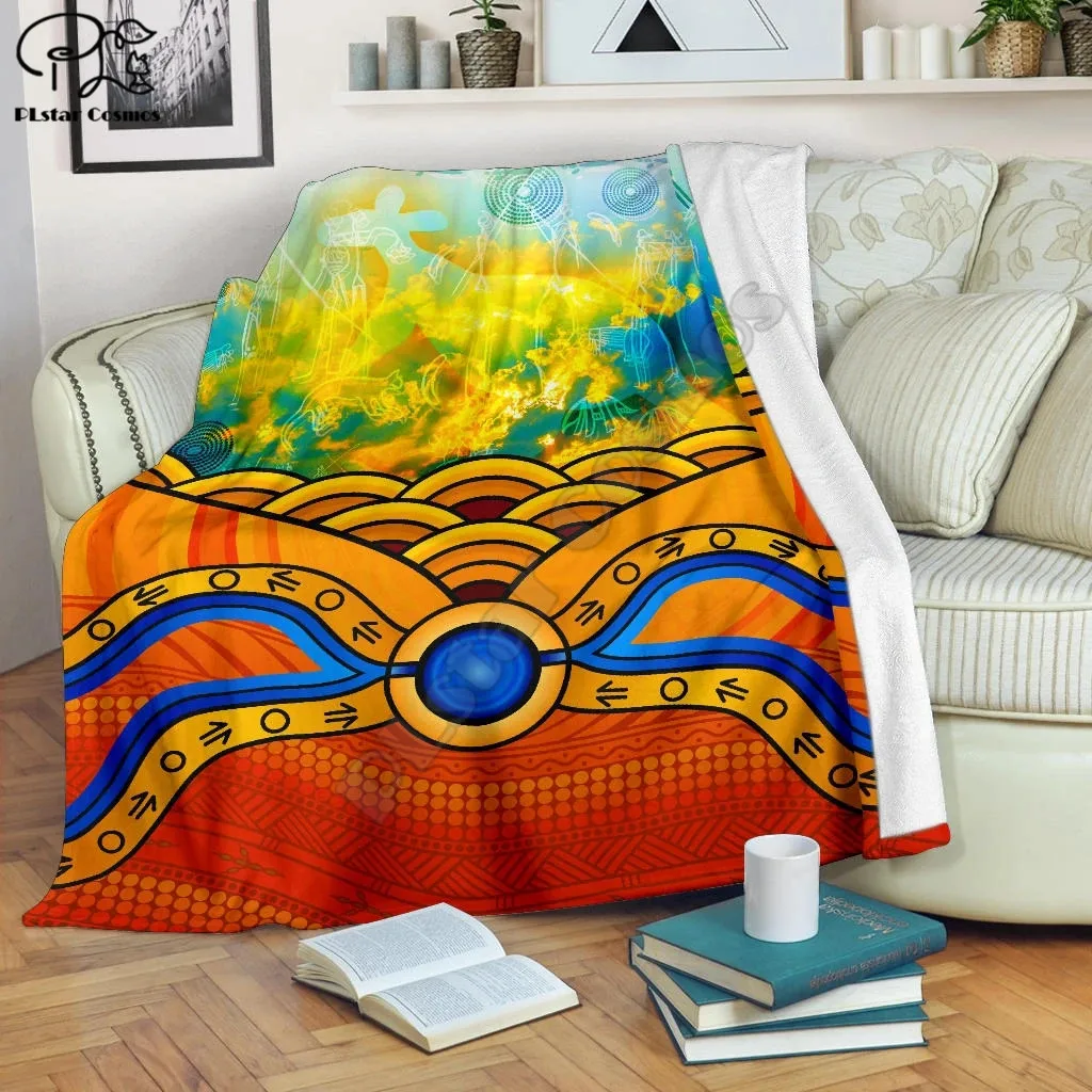 Torres Strait Islands Flag Anime pattern Family Fleece Blanket 3D full printed Wearable Blanket Adults/kids Fleece Blanket 03