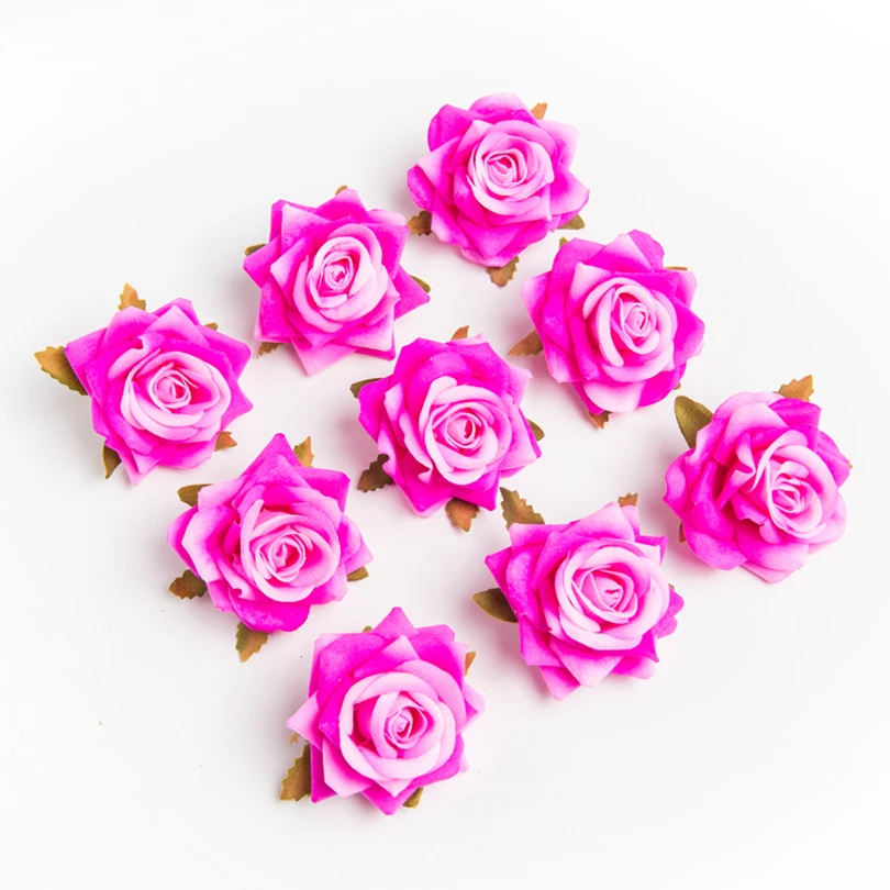 100 Stück künstliche Blumen, Hochzeitsdekoration, Valentinstagskränze, Seidenrosen, Kopf, Großhandel, Brautaccessoires, Ausverkauf, Heimdekoration