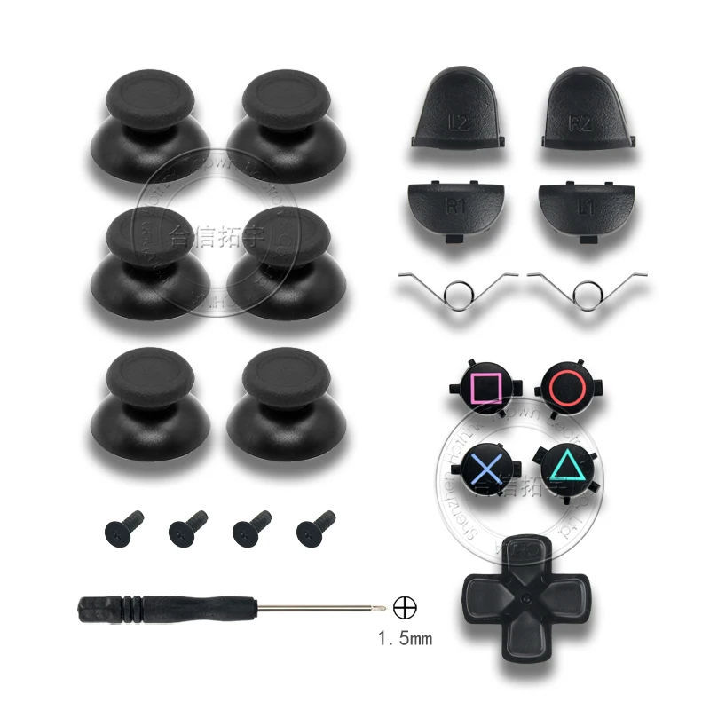 Hothink-kit de botões de disparador para ps4, versão 2.0, botões d-pad, capa de parafusos, chave cruzada, para playstation 4