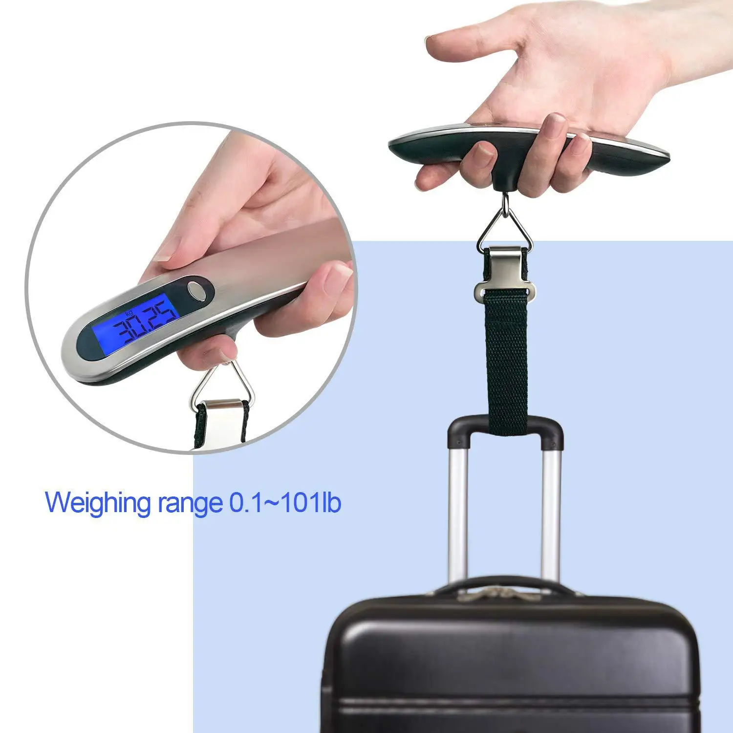 Electronic scale portable scale stainless steel luggage scale precision Amazon popular style 50kg gold jewelry diamond said