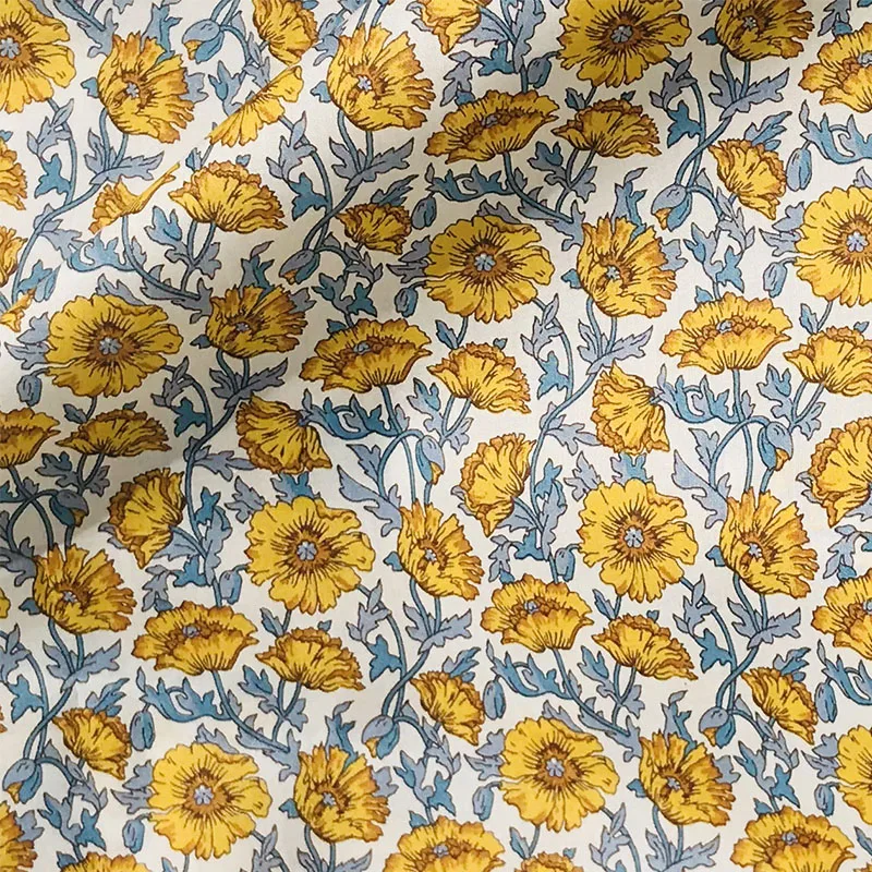 Sunflower 80S Tissun liberty Cotton Fabric For Kids Baby Sewing Cloth Dresses Skirt DIY Handmade Designer Patchwork Meter 2021