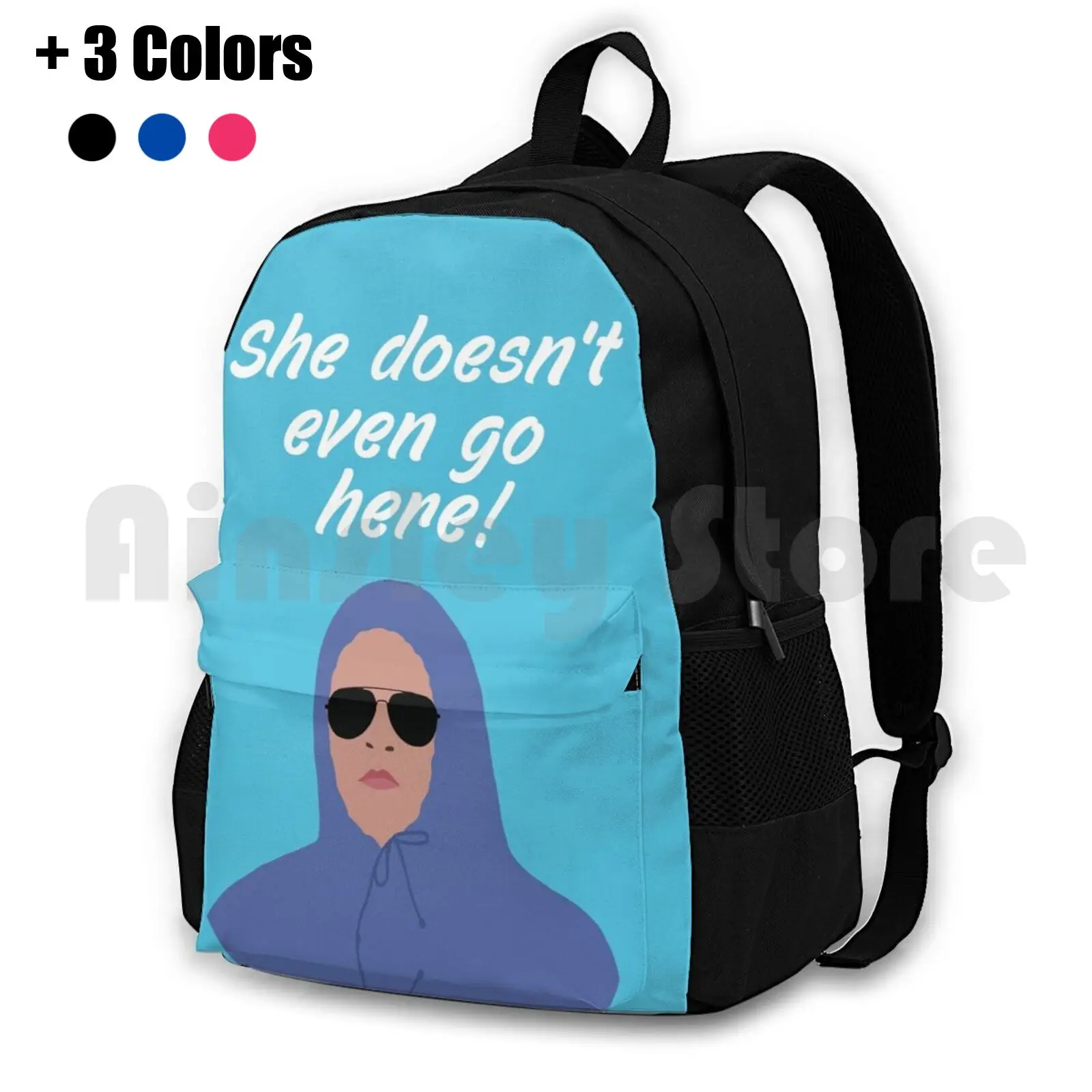 She Doesn't Even Go Here! Blue Outdoor Hiking Backpack Waterproof Camping Travel She Doesnt Even Golang Here Damien Damian Too