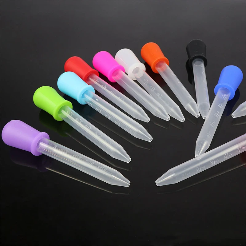 

1 Pcs 5ml Silicone straw dropper children’s anti-choke feeding medicine straw with scale school laboratory experimental supplies