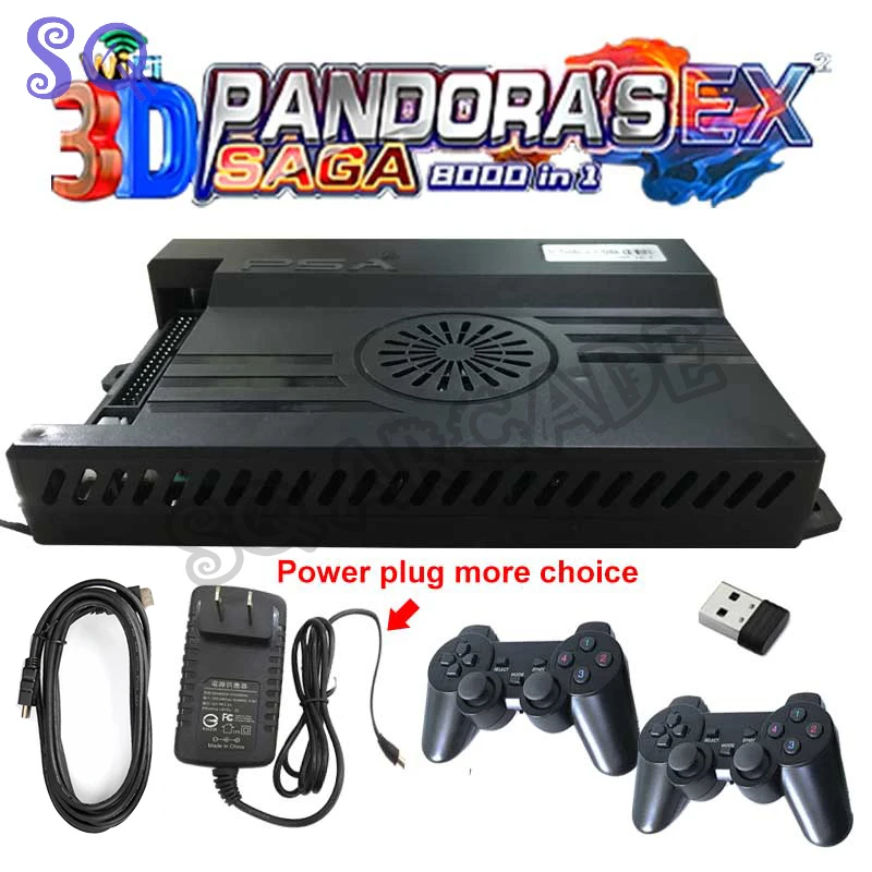 2021 New Pandora Saga 3D EX 8000 in 1 Game Board Wifi Download More Arcade Games Support Save High Score Record Arcade Machine