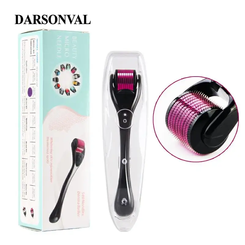 DARSONVAL-Rodillo derma roller con microagujas de titanio, rodillo dermoroller con microagujas de titanio para la cara, agujas de 0,2/0,25/0,3mm, 540