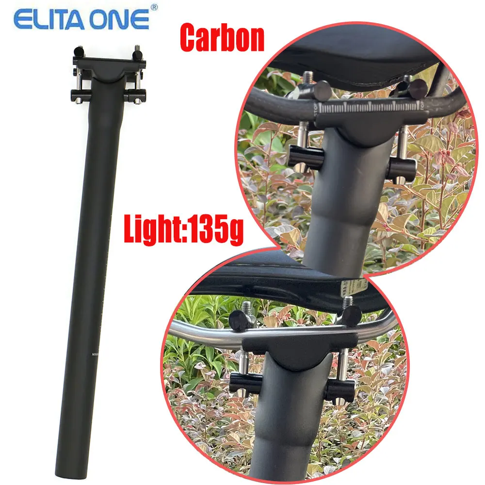 ELITA ONE-tija de sillín de fibra de carbono para bicicleta de montaña y carretera, poste de asiento de 31,6/27,2/30,9mm, UD mate, ligero, 135g,