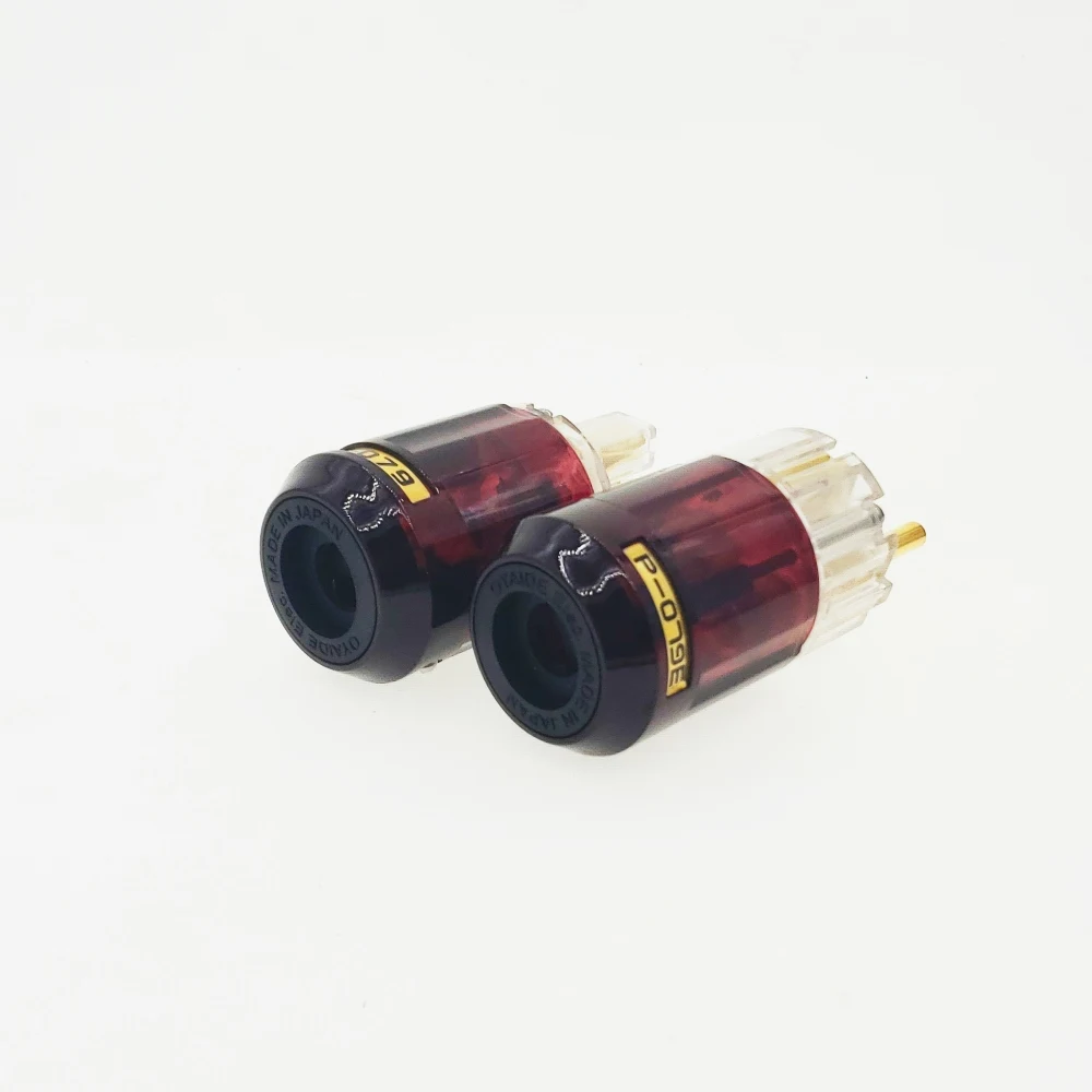 hifi Oyaide C-079 P-079 Schuko Europe EU Power Plug 24k Gold Plated IEC Audio Connector Female-Male audio Transparent