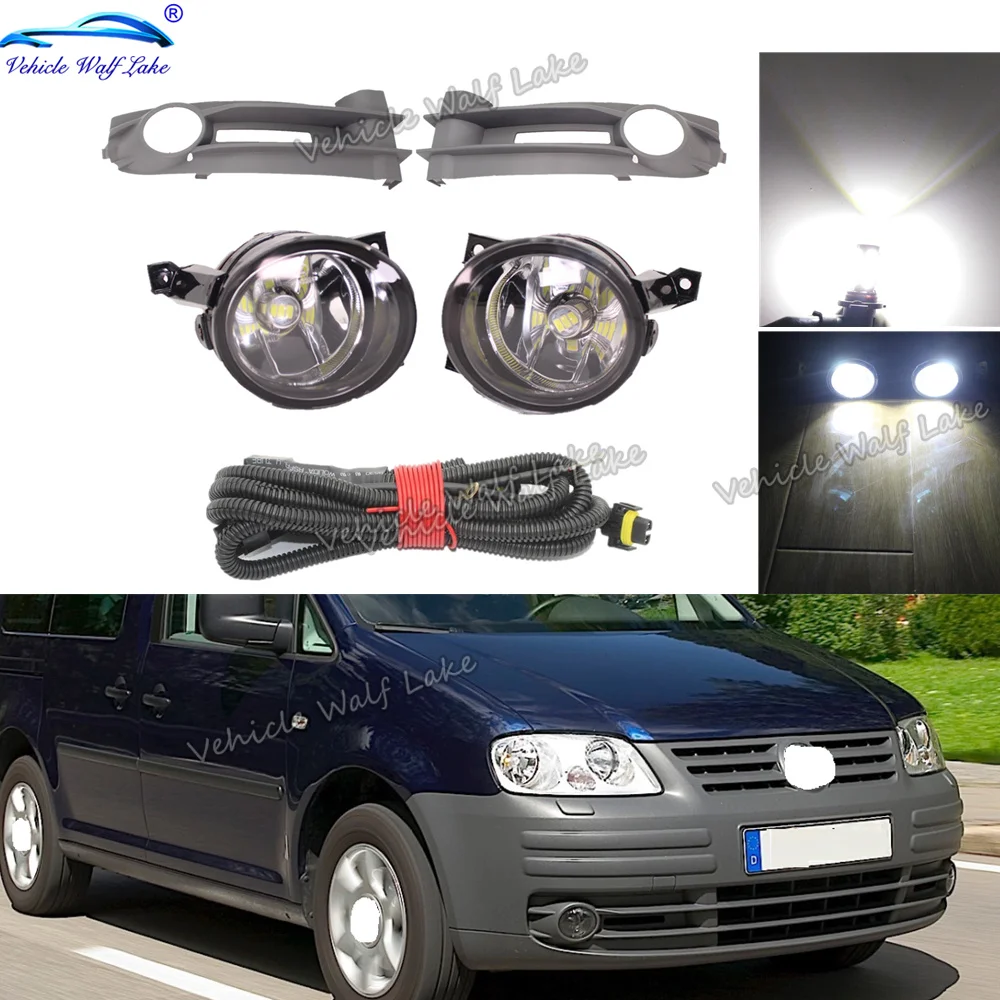 

For VW Caddy 2004 2005 2006 2007 2008 2009 2010 Cay-styling Front Fog Lamp Light With LED Bulbs + Grille + Wire