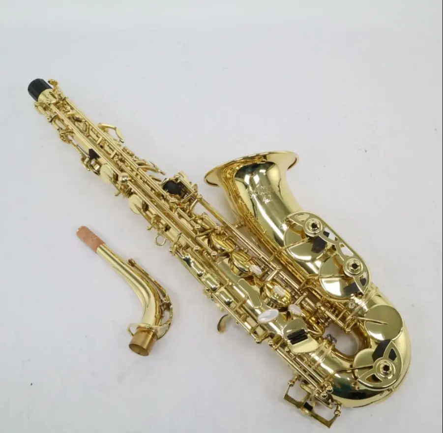 Real Photos AS42 Professional Eb Alto Saxophone Gold Lacquer E Flat with Case Accessories