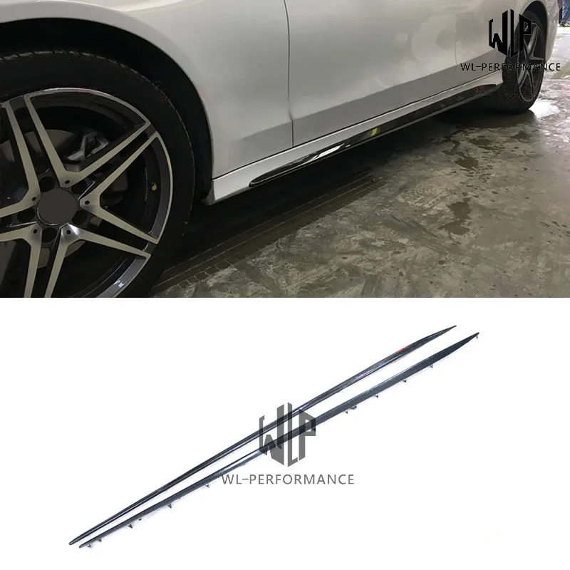 W205 High Quality Carbon Fiber Replacement Side Skirts Car Styling Fits for Merceders-benz c Class W205 Car Body Kit 15-up