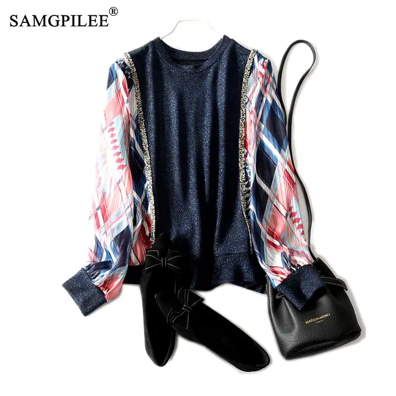 

T-shirts For Women Korean Style Fashion Clothing Loose Chiffon Stitching Oversized T Shirt 2021 Spring And Autumn 4XL